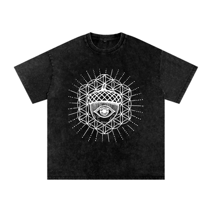 Snow Washed Oversized Cotton T-Shirt