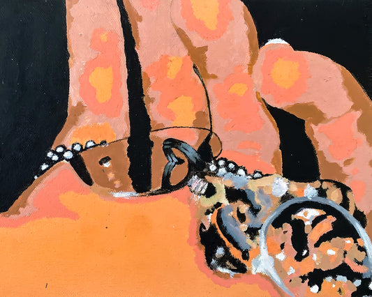 Impressionistic Hand Holding Dog Tag Chain 5x7 Print