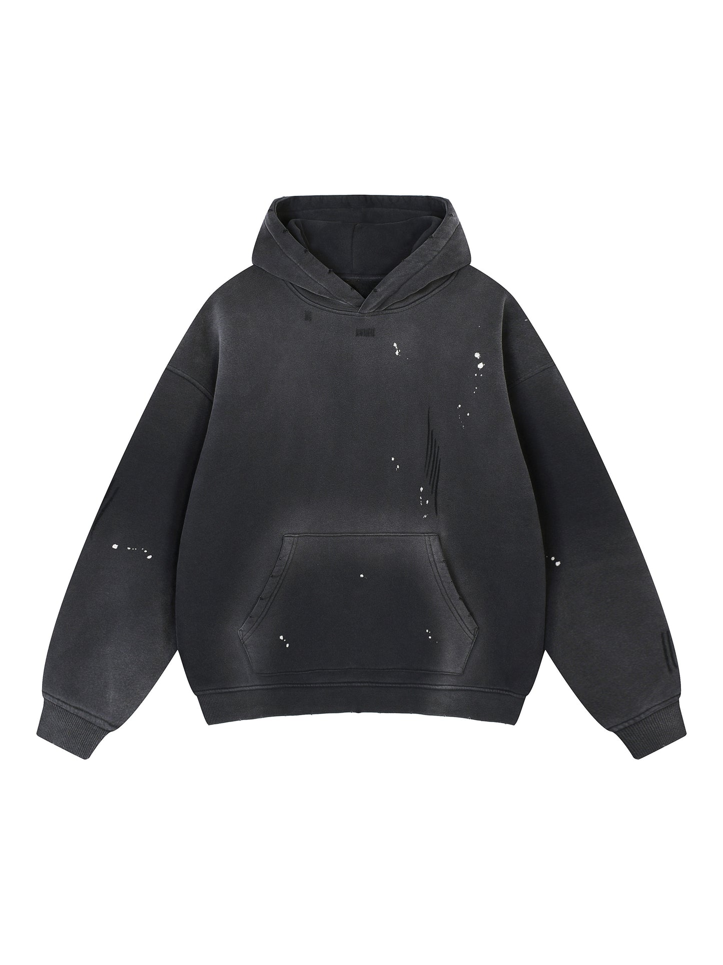 Vintage Washed Frayed Fleece Hoodie