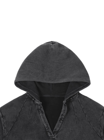 Vintage Washed Raw Edge Hoodie